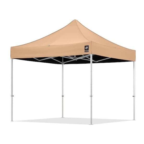 E-Z Up Freedom83 Shelter, 10' W x 10' L, TAA Compliant, Berry Amendment, Aluminum Frame, Blackout Tan/Black Top F83KCBBO10TNBK - main